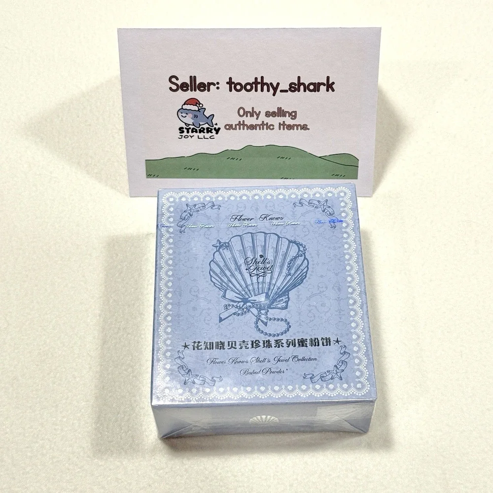 Flower Knows Shell's Jewel Baked Powder Makeup - Shade 01 Cloudy Blue